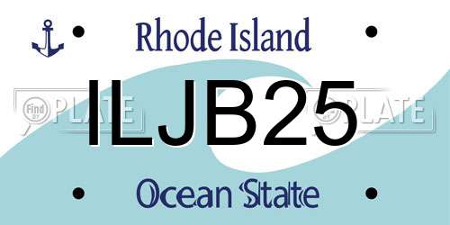 ILJB25 Rhode Island License Plate