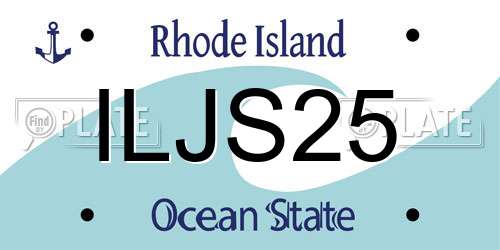 ILJS25 Rhode Island License Plate
