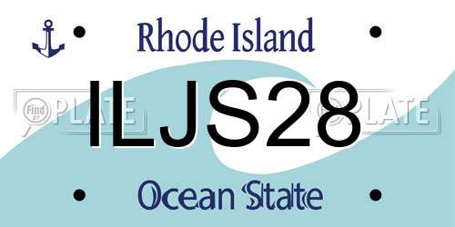ILJS28 Rhode Island License Plate