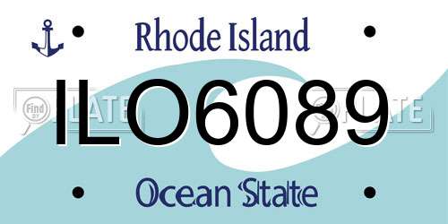 ILO6089 Rhode Island License Plate