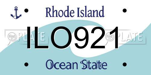 ILO921 Rhode Island License Plate