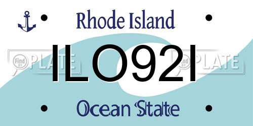 ILO92I Rhode Island License Plate