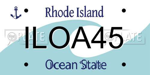 ILOA45 Rhode Island License Plate