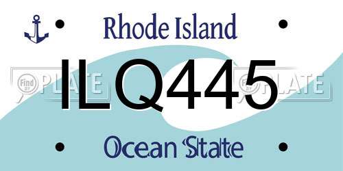 ILQ445 Rhode Island License Plate