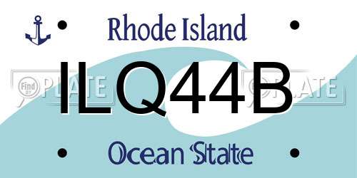 ILQ44B Rhode Island License Plate