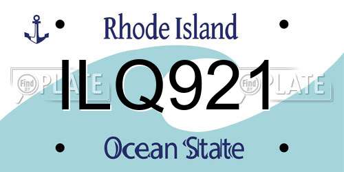 ILQ921 Rhode Island License Plate