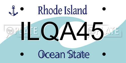 ILQA45 Rhode Island License Plate