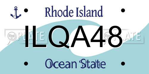 ILQA48 Rhode Island License Plate