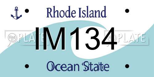 IM134 Rhode Island License Plate