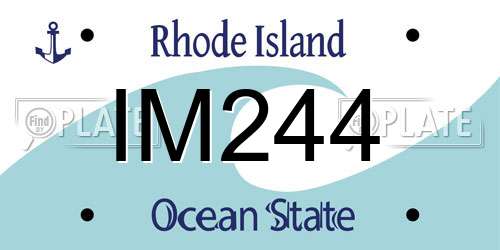IM244 Rhode Island License Plate
