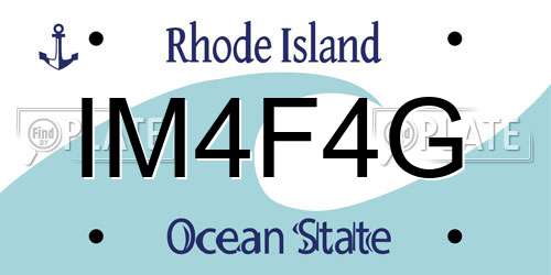 IM4F4G Rhode Island License Plate