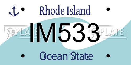 IM533 Rhode Island License Plate