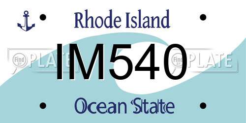 IM540 Rhode Island License Plate