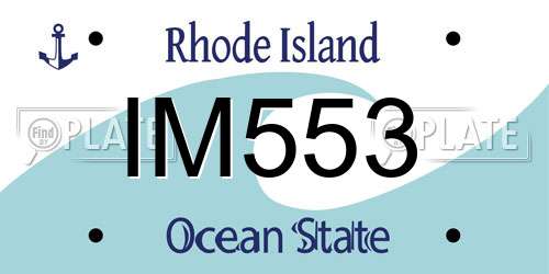 IM553 Rhode Island License Plate