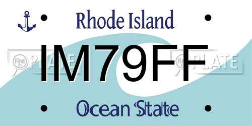 IM79FF Rhode Island License Plate