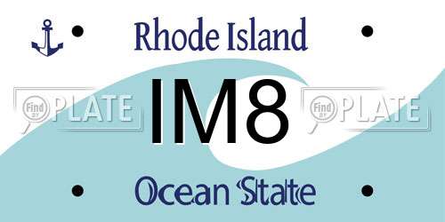 IM8 Rhode Island License Plate