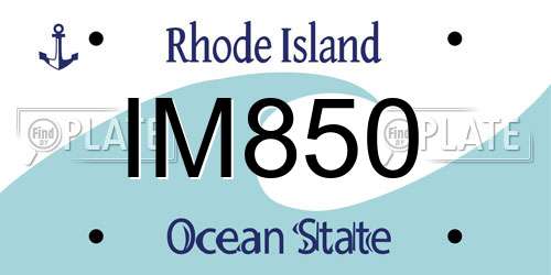 IM850 Rhode Island License Plate