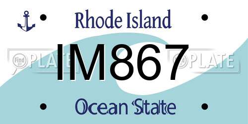 IM867 Rhode Island License Plate