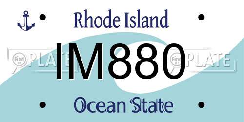 IM880 Rhode Island License Plate