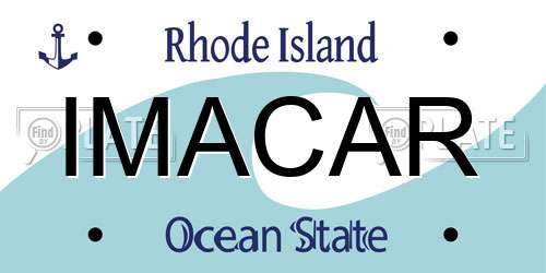 IMACAR Rhode Island License Plate