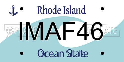 IMAF46 Rhode Island License Plate