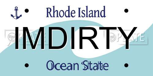 IMDIRTY Rhode Island License Plate