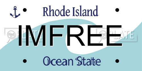 IMFREE Rhode Island License Plate