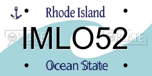 IMLO52 Rhode Island License Plate