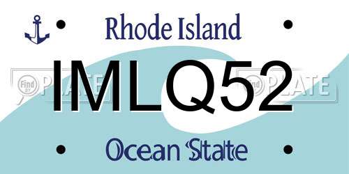 IMLQ52 Rhode Island License Plate