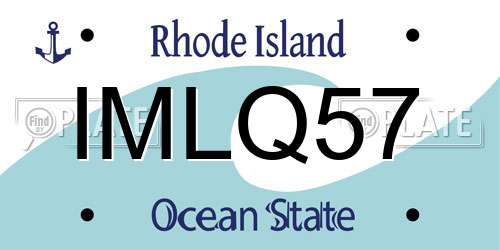 IMLQ57 Rhode Island License Plate