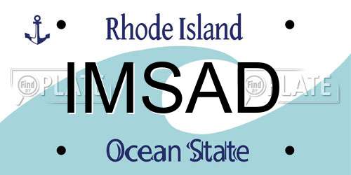 IMSAD Rhode Island License Plate