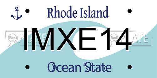 IMXE14 Rhode Island License Plate