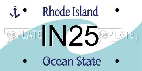 IN25 Rhode Island License Plate