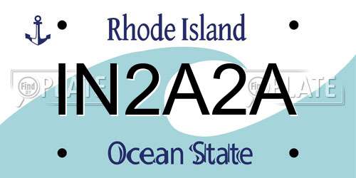IN2A2A Rhode Island License Plate