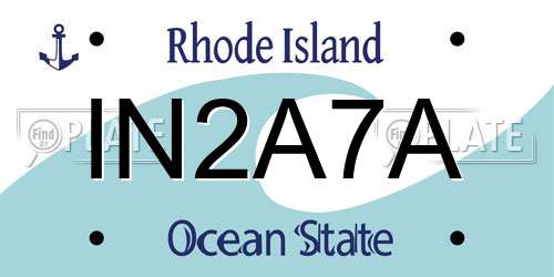 IN2A7A Rhode Island License Plate