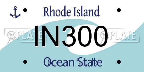 IN300 Rhode Island License Plate