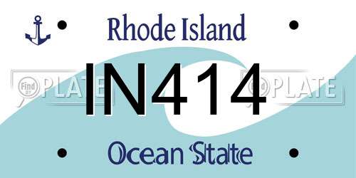IN414 Rhode Island License Plate