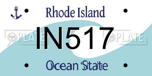 IN517 Rhode Island License Plate