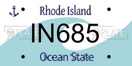 IN685 Rhode Island License Plate
