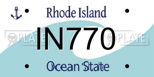 IN770 Rhode Island License Plate