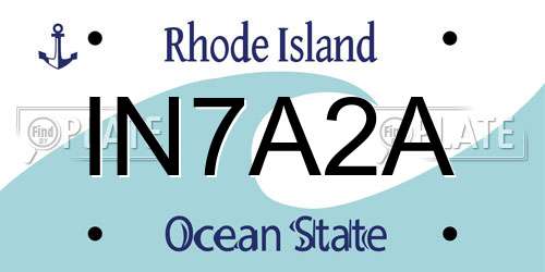 IN7A2A Rhode Island License Plate