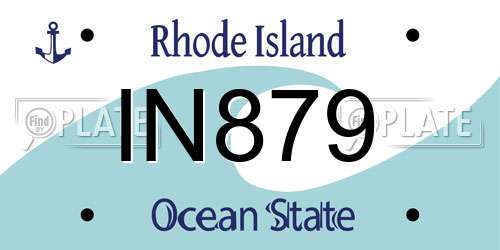 IN879 Rhode Island License Plate