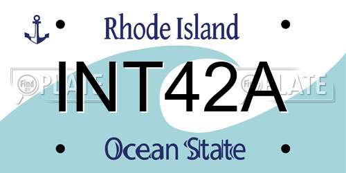 INT42A Rhode Island License Plate