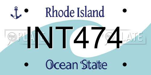 INT474 Rhode Island License Plate
