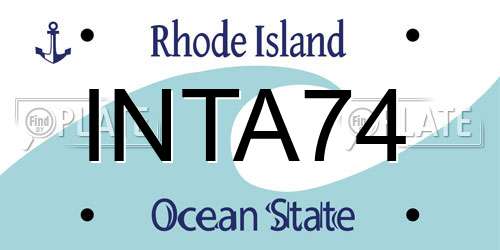 INTA74 Rhode Island License Plate