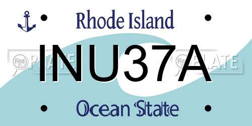 INU37A Rhode Island License Plate