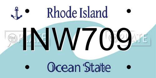 INW709 Rhode Island License Plate