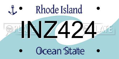 INZ424 Rhode Island License Plate