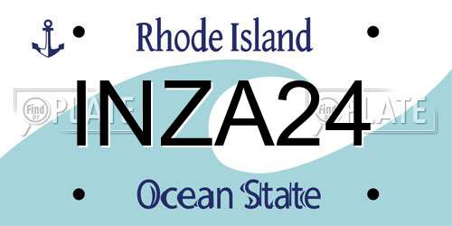 INZA24 Rhode Island License Plate