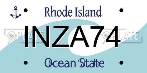 INZA74 Rhode Island License Plate
